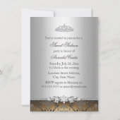 Invitation Pretty Gold & Silver Damask pour un Swe (Dos)