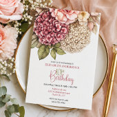 Invitation Pretty Hydrangea Rose 101st Birthday
