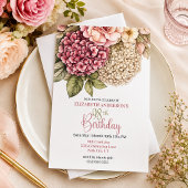 Invitation Pretty Hydrangea Rose 98th Birthday