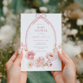 Invitation Pretty in Pink Floral Baby Shower 