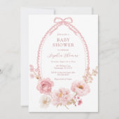 Invitation Pretty in Pink Floral Baby Shower  (Devant)
