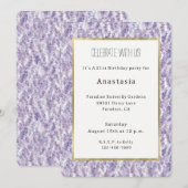 Invitation Pretty Lavender Flowers Birthday (Devant / Derrière)