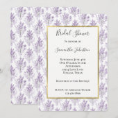 Invitation Pretty Lavender Flowers Bridal Shower (Devant / Derrière)