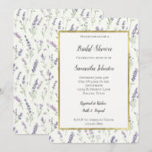 Invitation Pretty Lavender White Flowers Bridal Shower (Devant / Derrière)