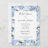Invitation Pretty Light Blue White Floral Bridal Shower (Devant)