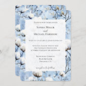 Invitation Pretty Light Blue White Floral Wedding (Devant / Derrière)