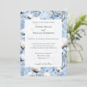 Invitation Pretty Light Blue White Floral Wedding (Debout devant)