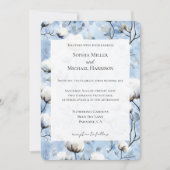 Invitation Pretty Light Blue White Floral Wedding (Devant)