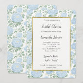 Invitation Pretty Light Blue White Flowers Bridal Shower (Devant / Derrière)