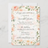 Invitation Pretty Peach Floral Bridal Shower (Devant)