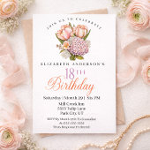 Invitation Pretty Pink and Orange Tulip 18th Birthday