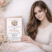 Invitation Pretty Pink and Orange Tulip 18th Birthday