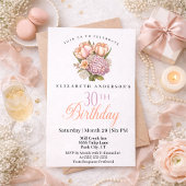 Invitation Pretty Pink and Orange Tulip 30th Birthday
