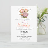 Invitation Pretty Pink and Orange Tulip 80th Birthday (Debout devant)