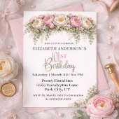 Invitation Pretty Pink and White Peony 101st Birthday