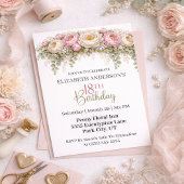 Invitation Pretty Pink and White Peony 18th Birthday