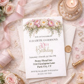 Invitation Pretty Pink and White Peony 30th Birthday