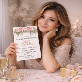 Invitation Pretty Pink and White Peony 40th Birthday