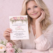 Invitation Pretty Pink and White Peony 50th Birthday