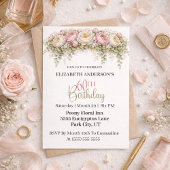 Invitation Pretty Pink and White Peony 60th Birthday