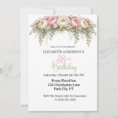 Invitation Pretty Pink and White Peony 98th Birthday (Devant)