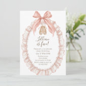 Invitation Pretty Pink Ballet Girls Fifth Birthday (Debout devant)