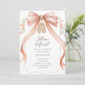 Invitation Pretty Pink Ballet Girls Fourth Birthday (Debout devant)