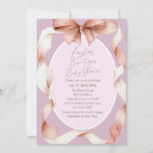 Invitation Pretty Pink Bow Boutique Baby Shower (Devant)