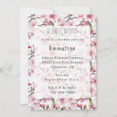 Invitation Pretty Pink Cherry Blossom Floral Birthday (Devant)