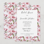 Invitation Pretty Pink Cherry Blossom Floral Bridal Shower (Devant / Derrière)