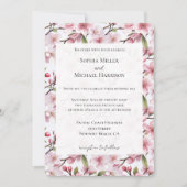 Invitation Pretty Pink Cherry Blossom Floral Wedding (Devant)