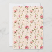 Invitation Pretty Pink Cream Roses Floral Birthday (Dos)