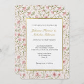 Invitation Pretty Pink Flowers Romantic Wedding (Devant / Derrière)