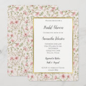 Invitation Pretty Pink Romantic Floral Bridal Shower (Devant / Derrière)