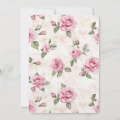 Invitation Pretty Pink Roses Floral Birthday   (Dos)