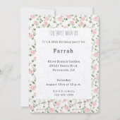 Invitation Pretty Pink Roses Floral Birthday   (Devant)