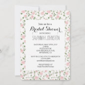 Invitation Pretty Pink Roses Floral Bridal Shower (Devant)