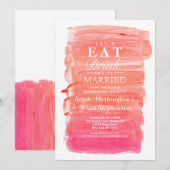 Invitation Pretty Pink Watercolor Engagement Partie Invitatio (Devant / Derrière)
