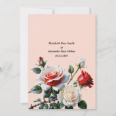 Invitation Pretty pink white red roses floral wedding (Dos)