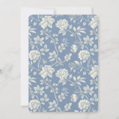 Invitation Pretty Romantic Blue Cream Flowers Bridal Shower (Dos)