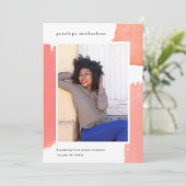 Invitation Pretty Rose Aquarelle Photo Graduation Party (Debout devant)