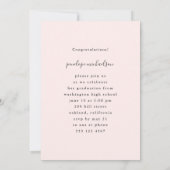 Invitation Pretty Rose Aquarelle Photo Graduation Party (Dos)