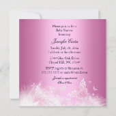 Invitation Pretty rose Baby shower papillon ethnique (Dos)