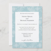Invitation Pretty Sky Blue White Floral Faux Lace Wedding (Devant)