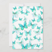 Invitation Pretty Teal Butterflies 18th Birthday Debut (Dos)