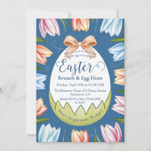 Invitation Pretty Watercolor Egg Hunt & Easter Sunday Brunch (Devant)
