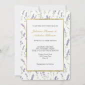 Invitation Pretty White Lavender Flowers Wedding (Devant)