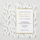 Invitation Pretty White Lavender Flowers Wedding (Devant / Derrière)