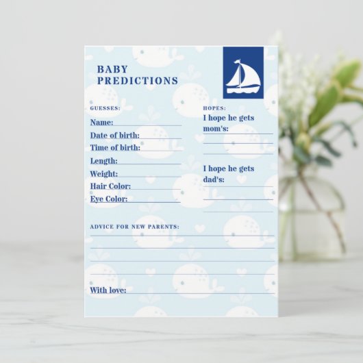 Invitation Prévision nautique de bébé (Debout devant)