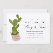 Invitation Prickly Pear Cactus main tiré Mariage Earthy (Devant)